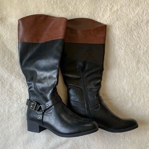 NWOT Rampage Brown and Black Riding Boots